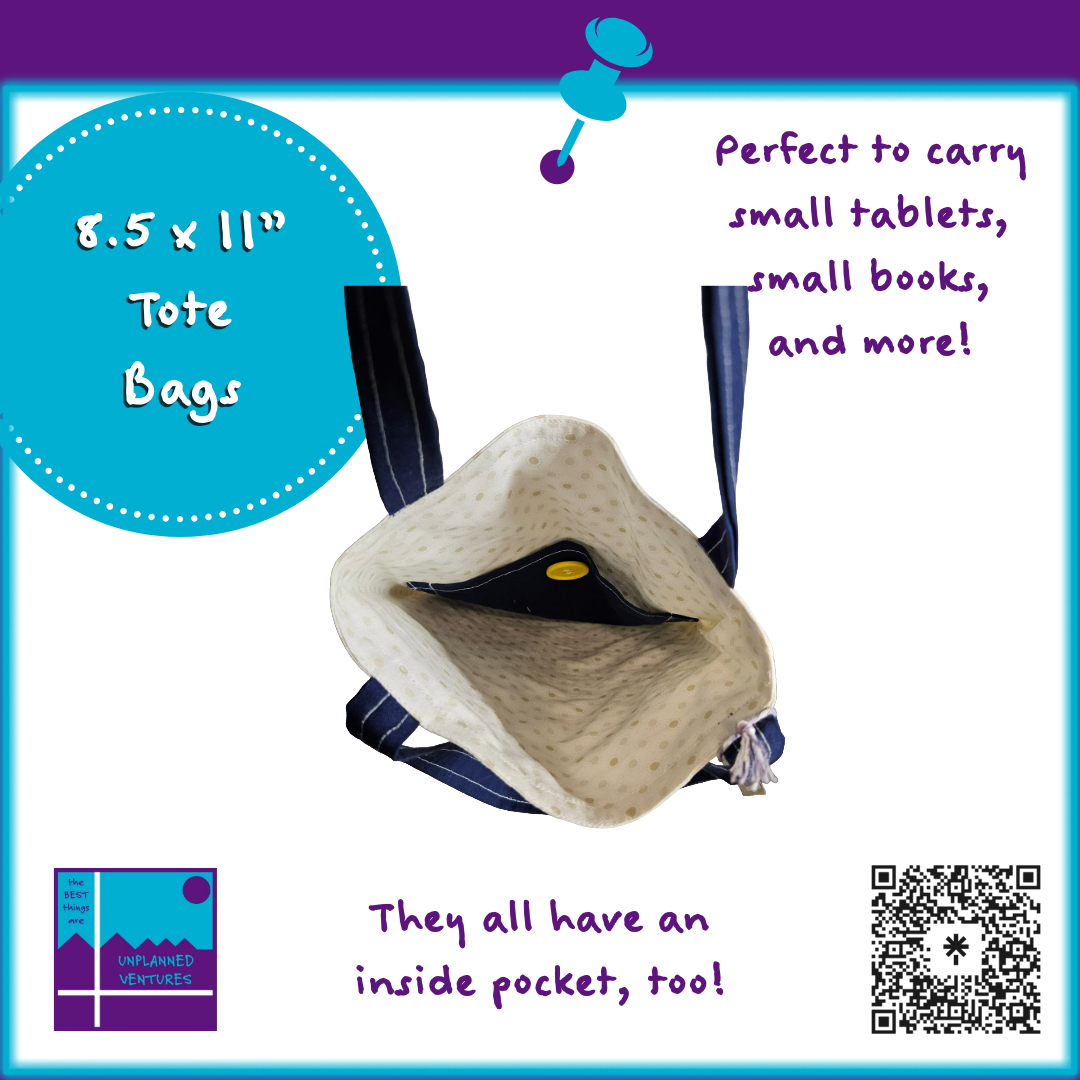 8.5x11 Inch Tote Bags