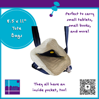 8.5x11 Inch Tote Bags