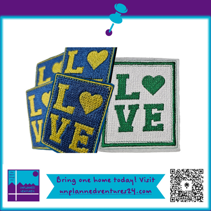 LOVE Heart Embroidered Patches