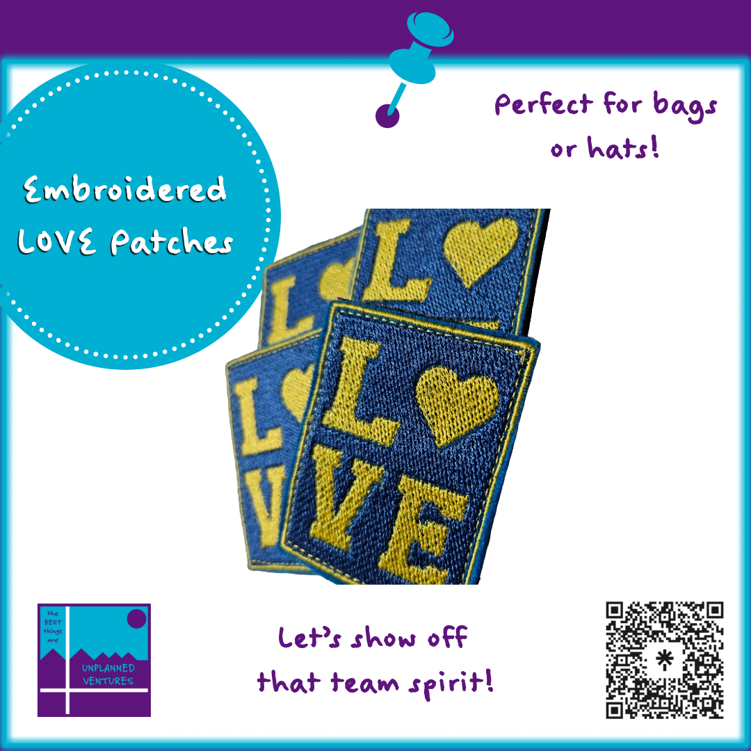 LOVE Heart Embroidered Patches