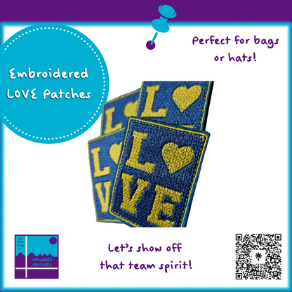 LOVE Heart Embroidered Patches