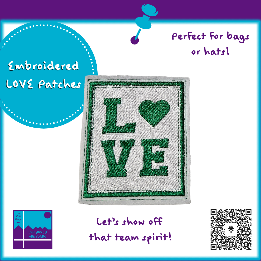 LOVE Heart Embroidered Patches