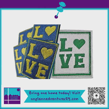 LOVE Heart Embroidered Patches