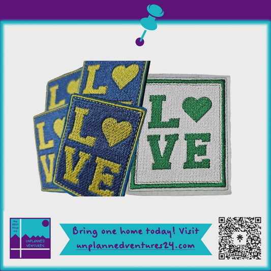 LOVE Heart Embroidered Patches